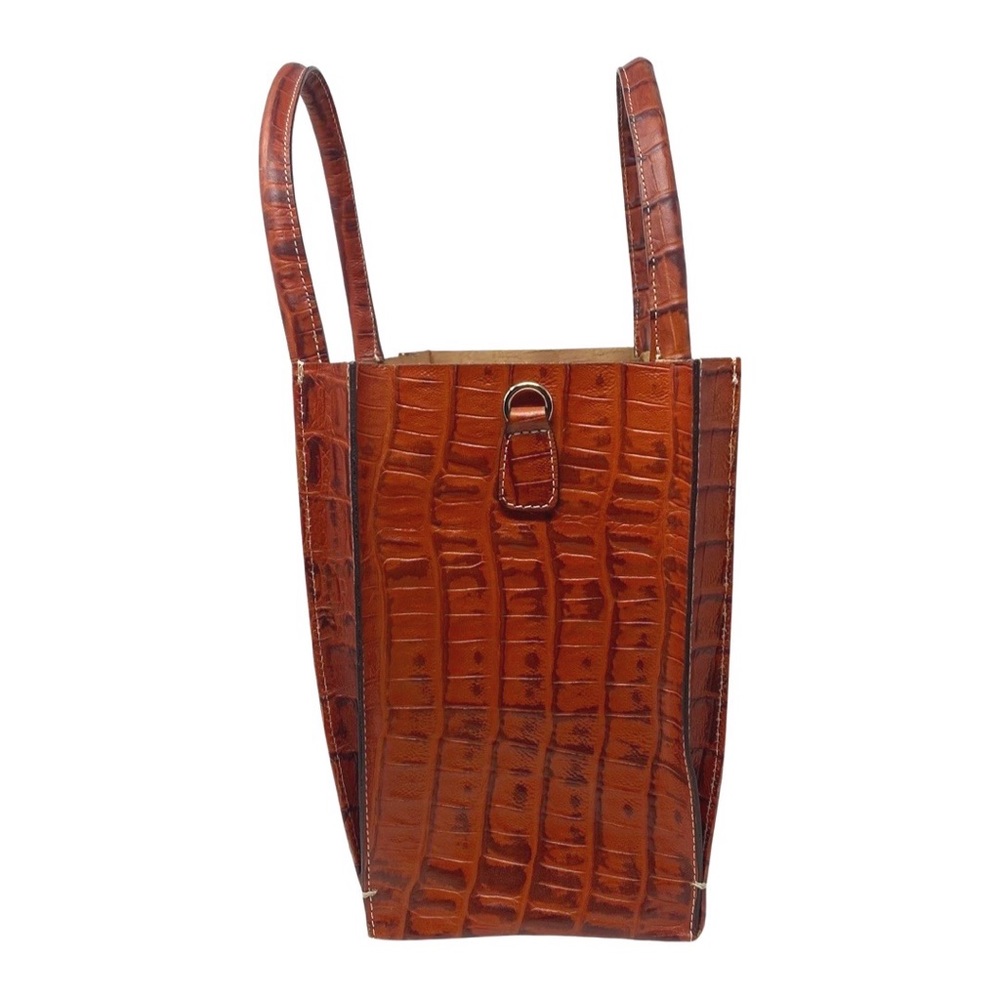 Russell & Bromley London Croc Embossed Burnt Orange Tote Bag - Picture 7 of 12